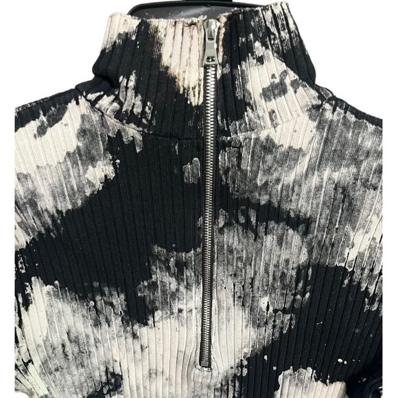 Cotton Citizen The Ibiza Small Mini Tie Dye Long Sleeve Dress Graphite Splatter - Picture 6 of 8